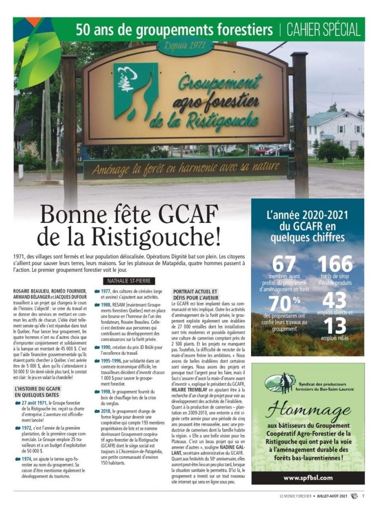 Cahier spécial rédigé par Le Monde Forestier